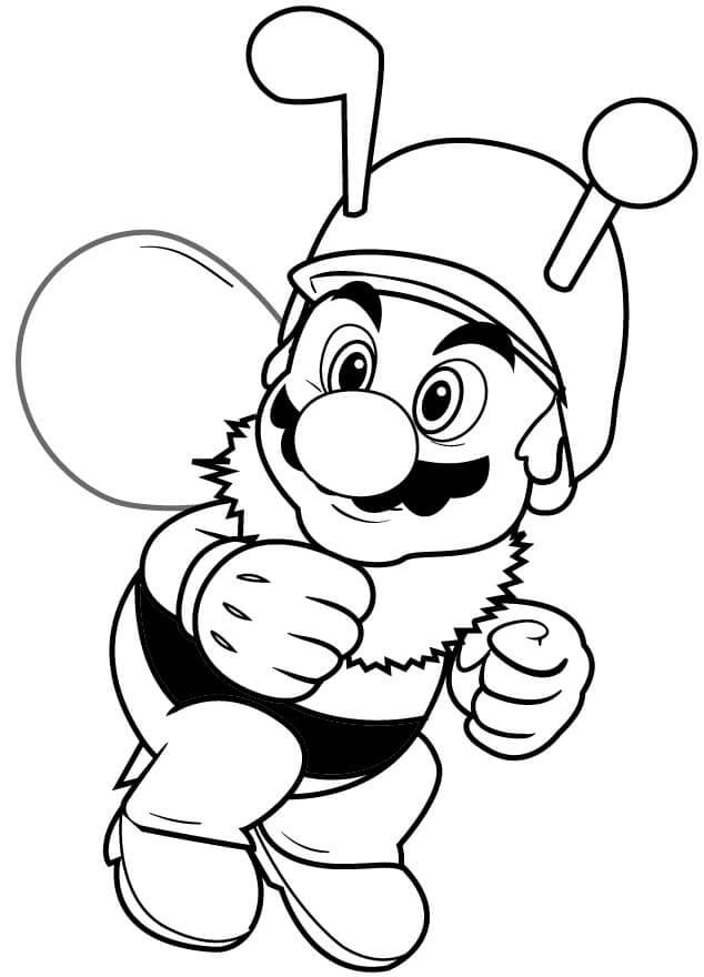 dibujo abeja mario imprimir y colorear