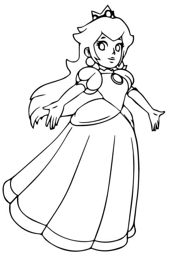 dibujo baile princess peach imprimir y colorear