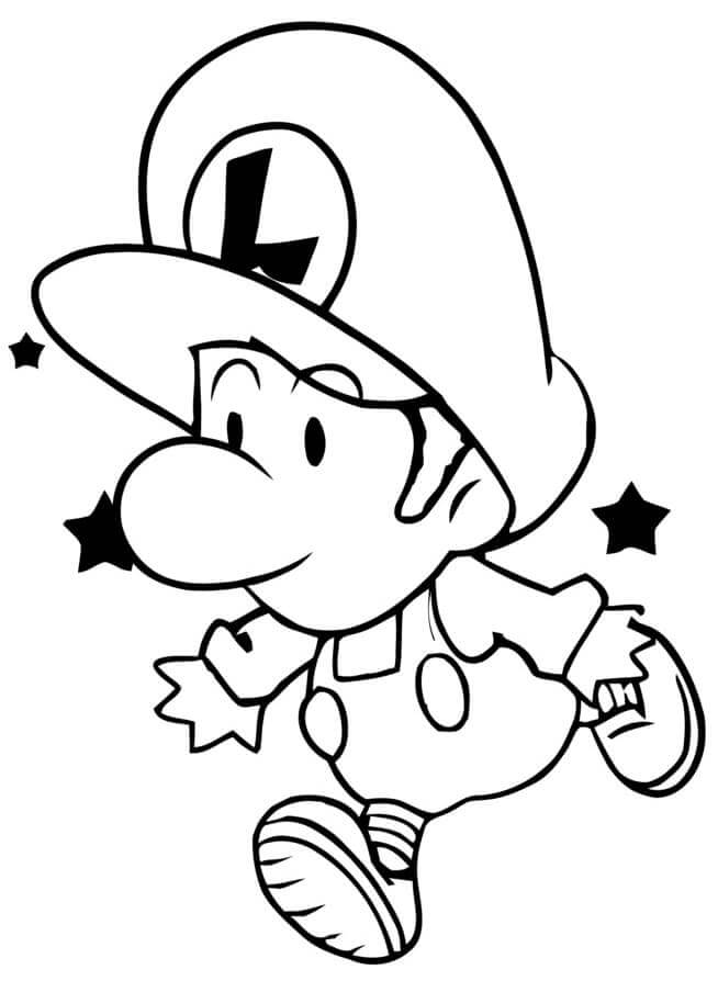 dibujo bebe luigi imprimir y colorear