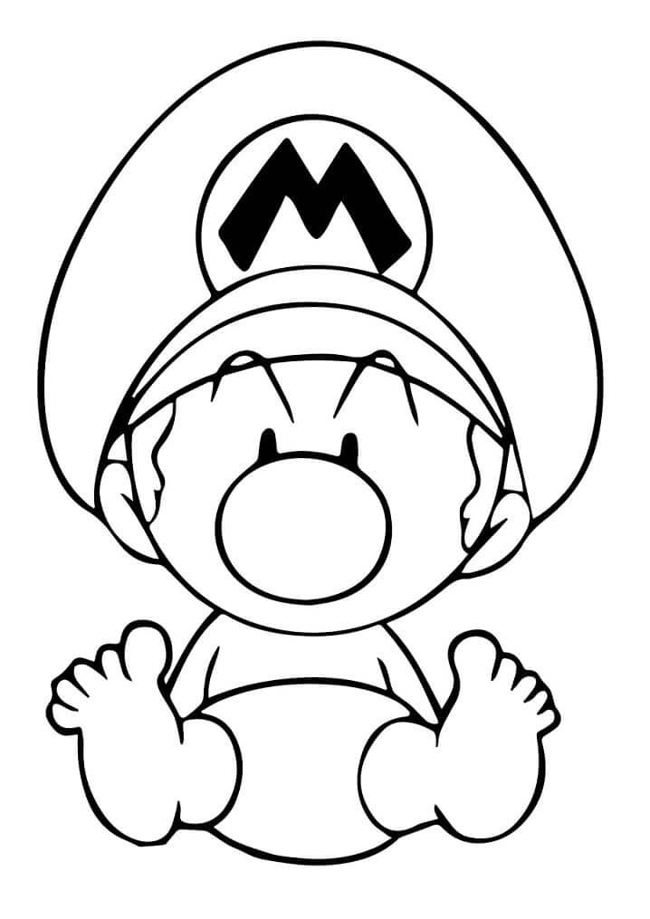 dibujo bebe mario imprimir y colorear