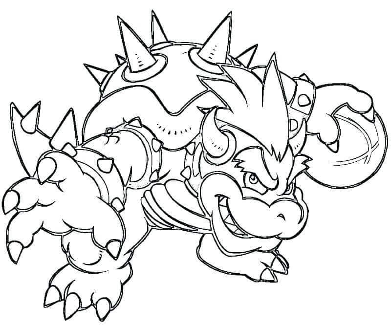 dibujo bowser canon imprimir y colorear