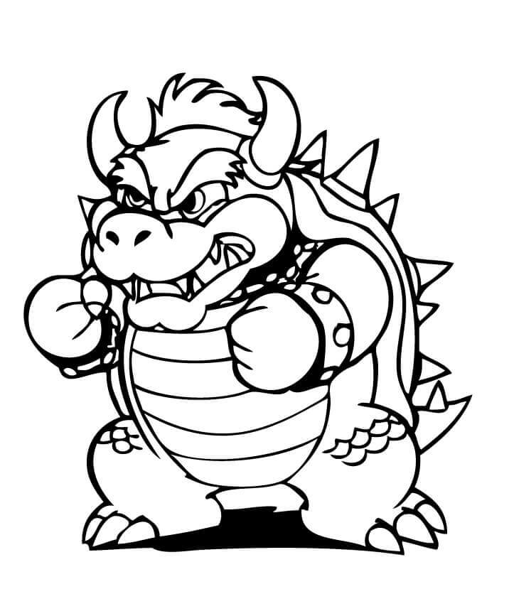 dibujo bowser enojado imprimir y colorear
