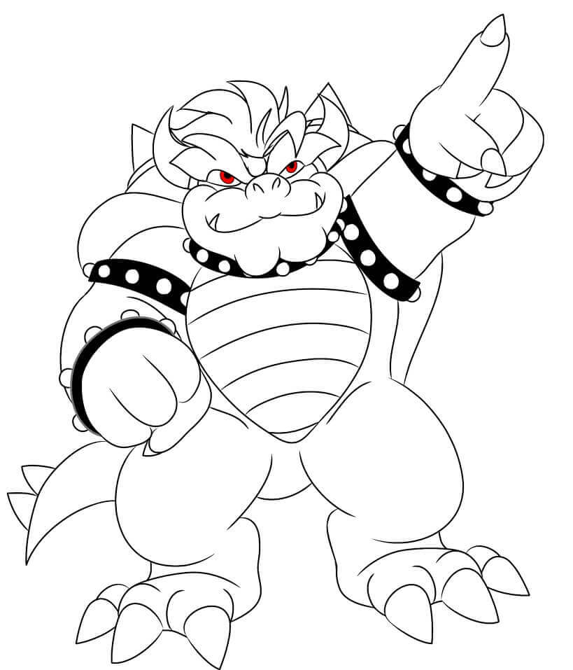 dibujo bowser imprimir y colorear pdf