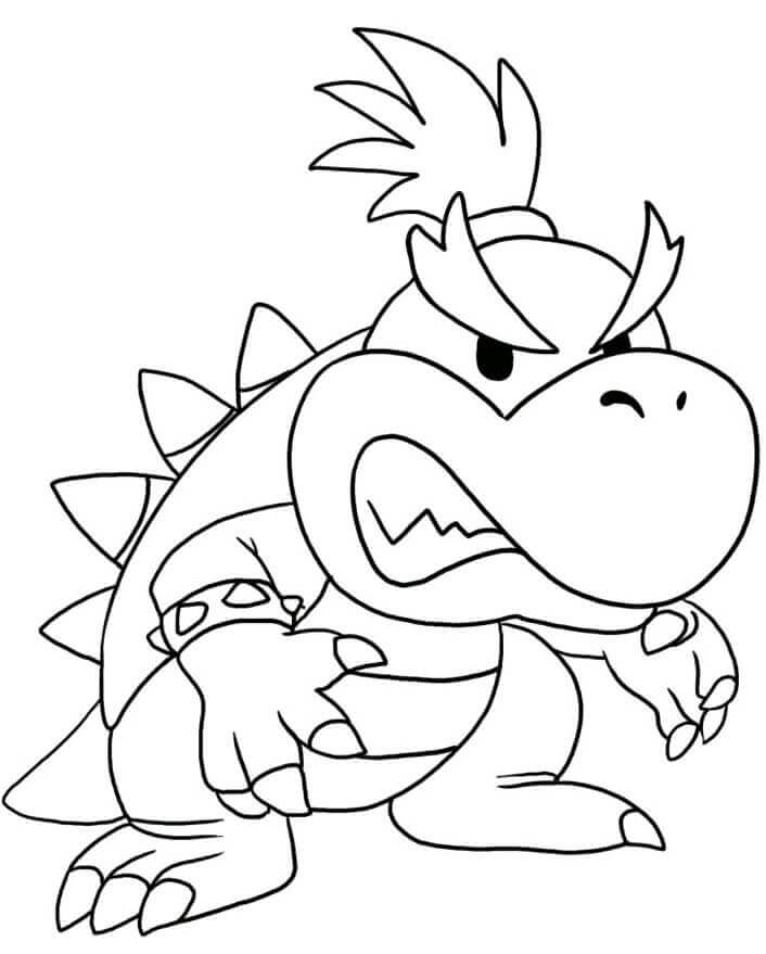 dibujo bowser jr enfadado imprimir y colorear