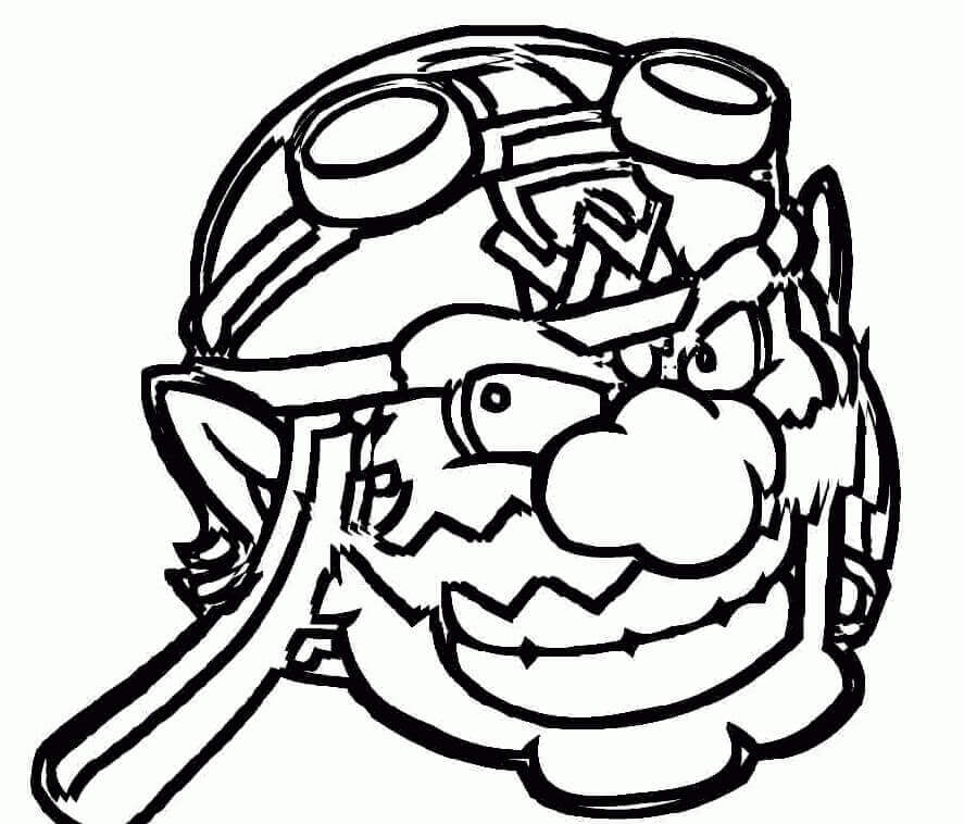 dibujo cabeza wario para colorear