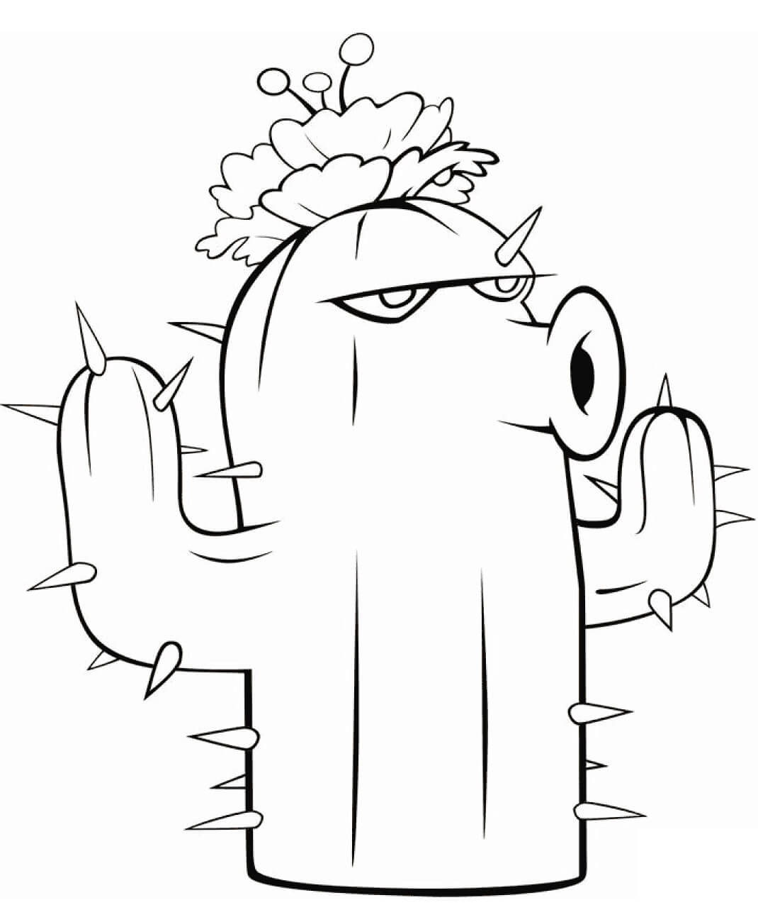 dibujo cactus en plantas vs zombies colorear