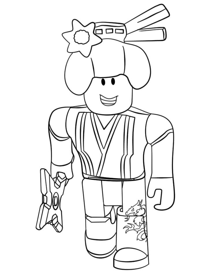dibujo chica ninja roblox para colorear