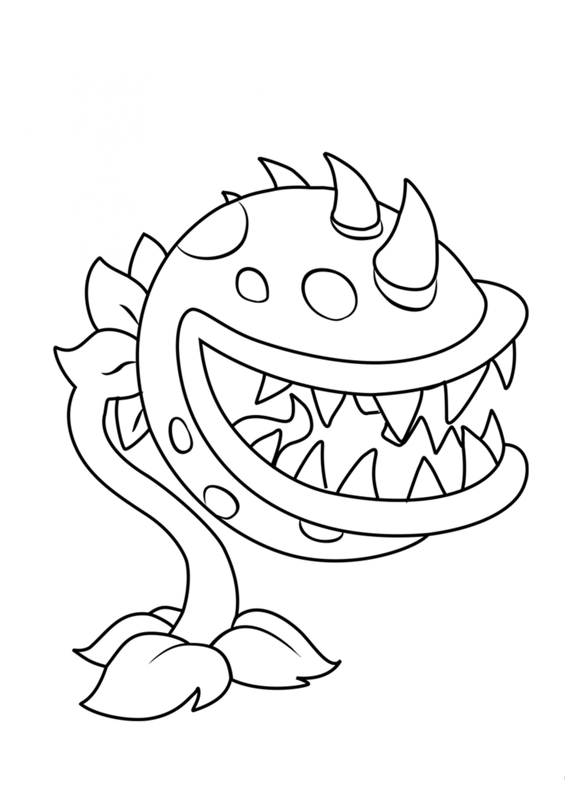 dibujo chomper en plantas vs zombies colorear