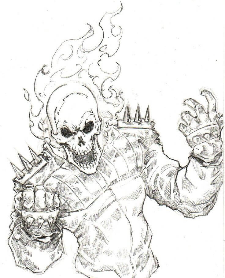 dibujo de jinete fantasma para imprimir y colorear