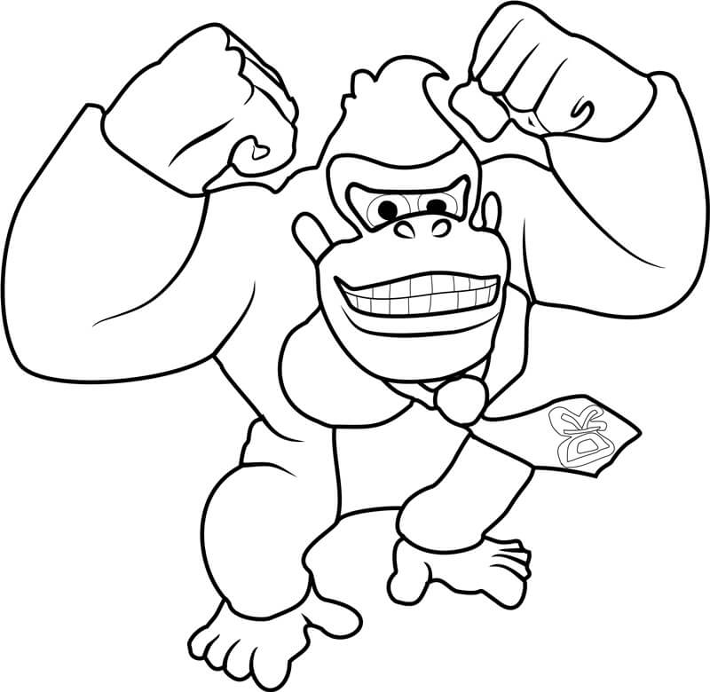 dibujo donk kong feliz imprimir y colorear