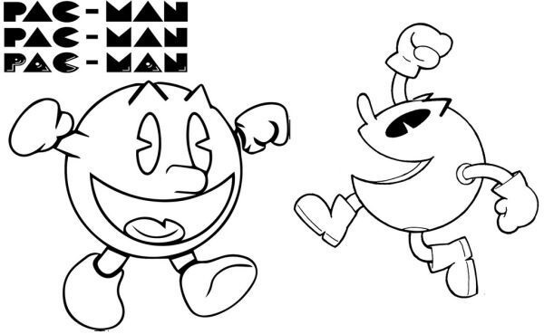 dibujo dos pacman colorear