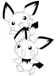 dibujo dos pichu divertidos para colorear