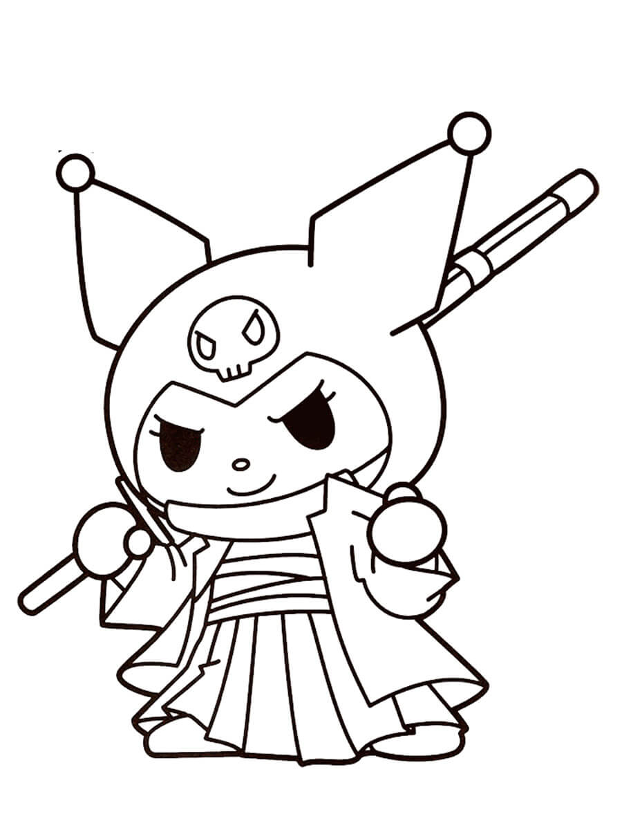 dibujo espadachin kuromi para colorear
