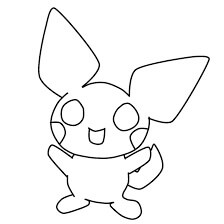 dibujo esquema de pichu para colorear