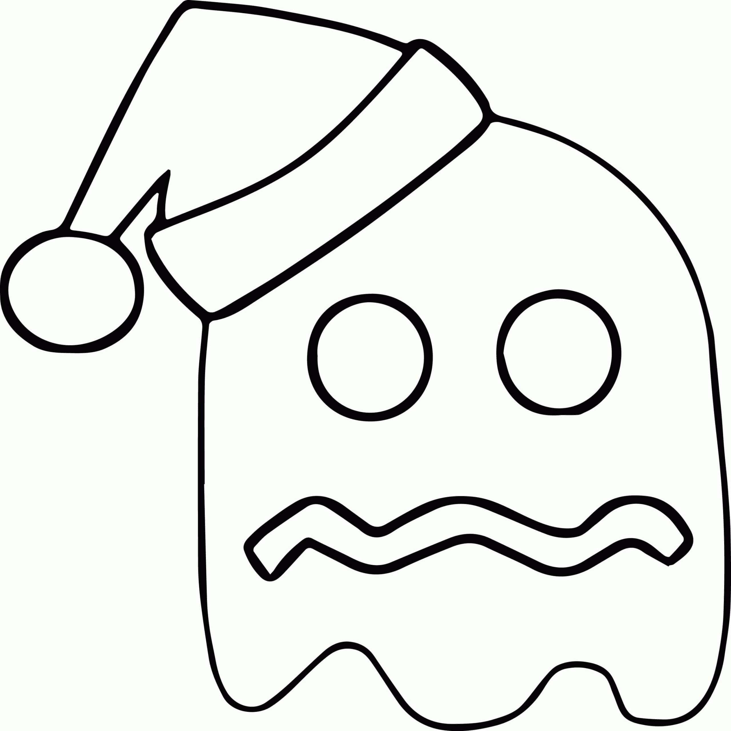 dibujo fantasma en navidad scaled colorear