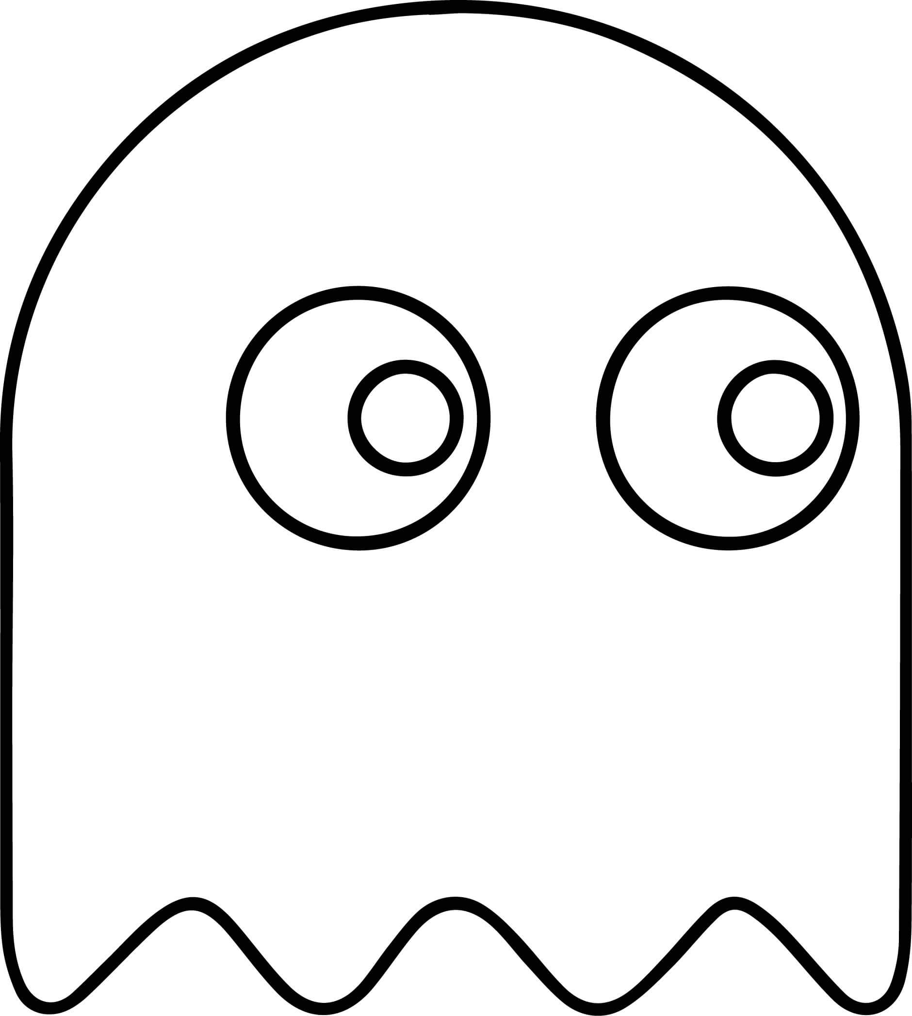 dibujo fantasma en pacman colorear