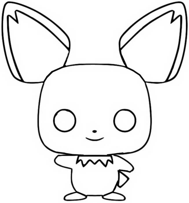 dibujo funko pichu para colorear