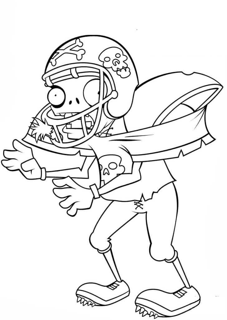 dibujo futbol zombie en plants vs zombies colorear