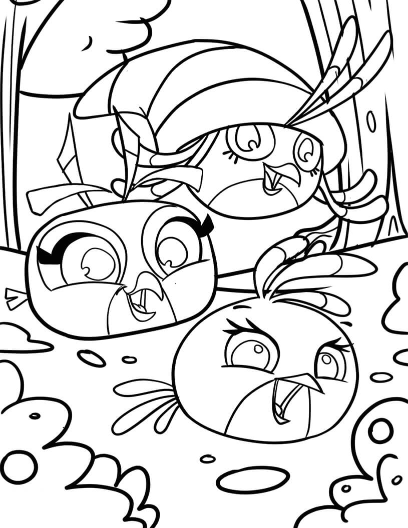 dibujo girly en angry birds para imprimir y colorear