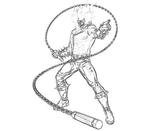 dibujo gran jinete fantasma para imprimir y colorear