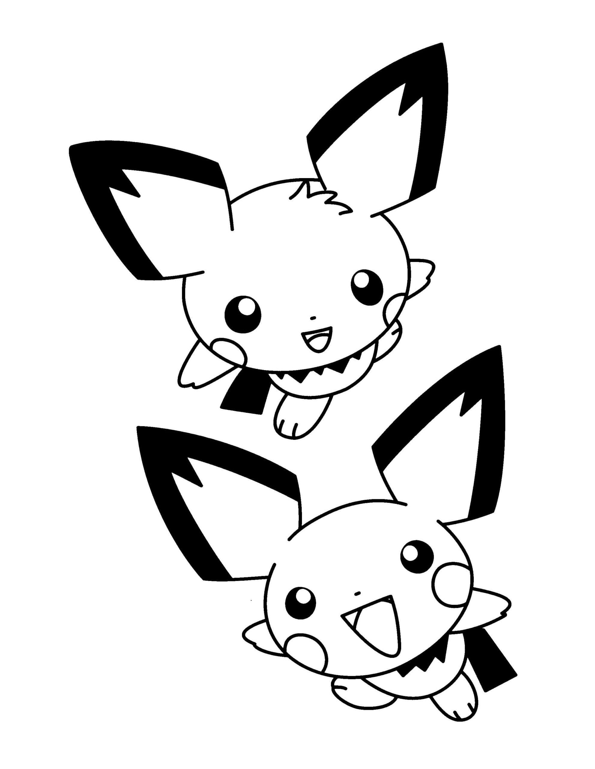 dibujo grandes dos pichu para colorear