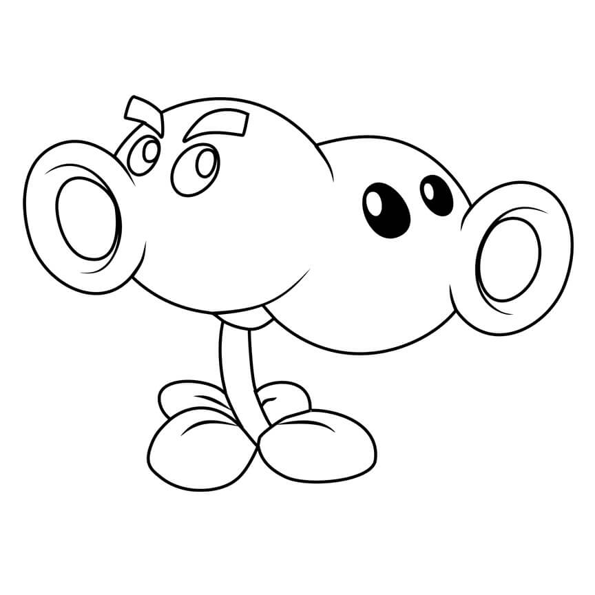 dibujo guisante partido en plants vs zombies colorear