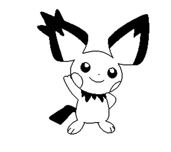 dibujo impresionante pichu para colorear