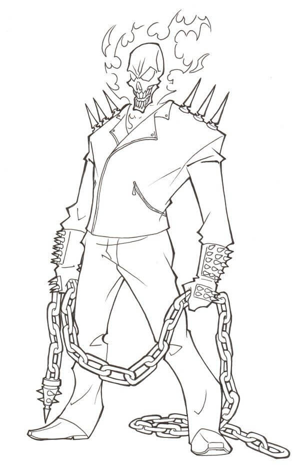 dibujo jinete fantasma normal para imprimir y colorear