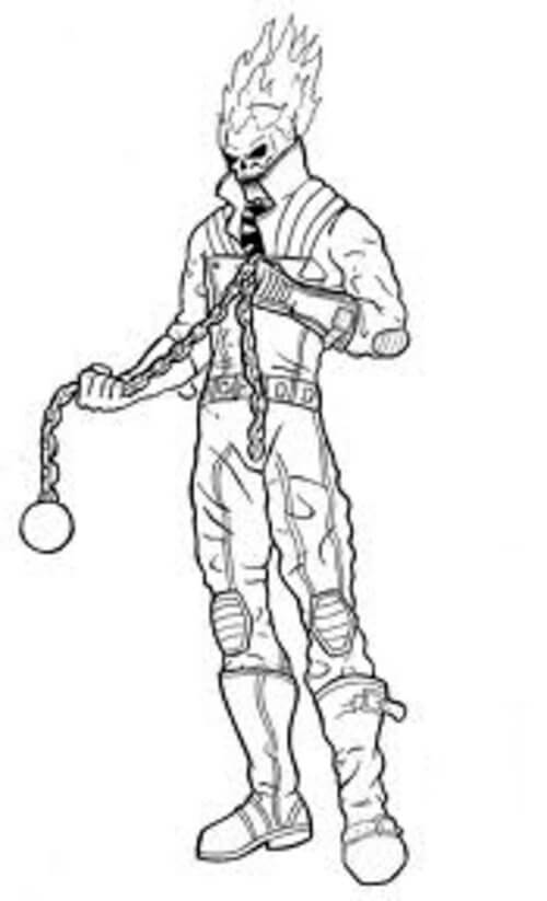 dibujo jinete fantasma perfecto para imprimir y colorear