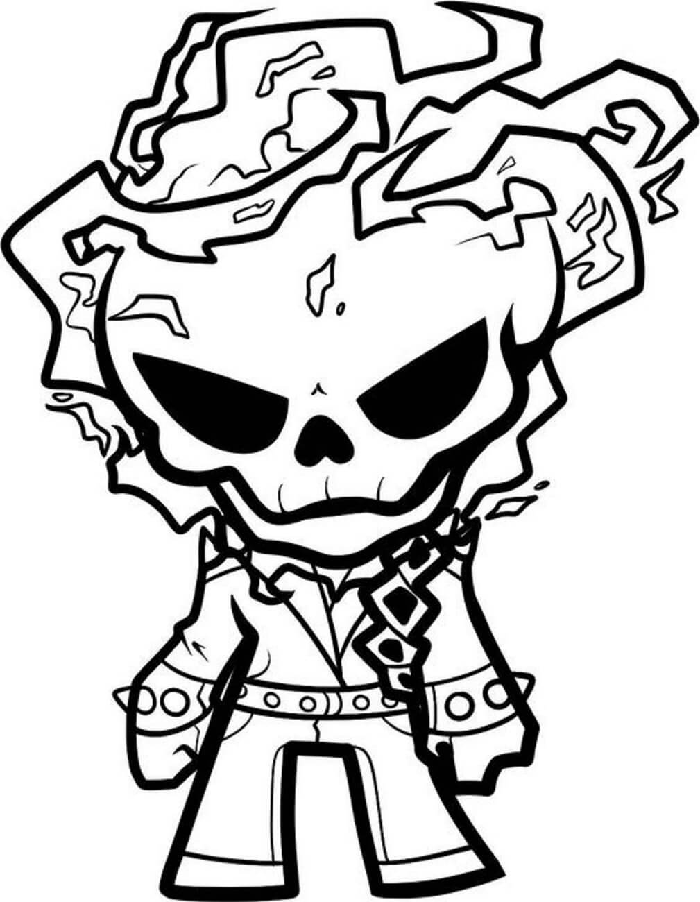 dibujo jinete fantasma vaquero para imprimir y colorear