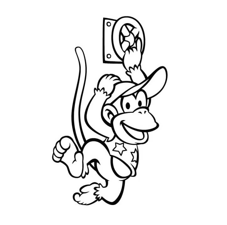 dibujo juego diddy kong imprimir y colorear