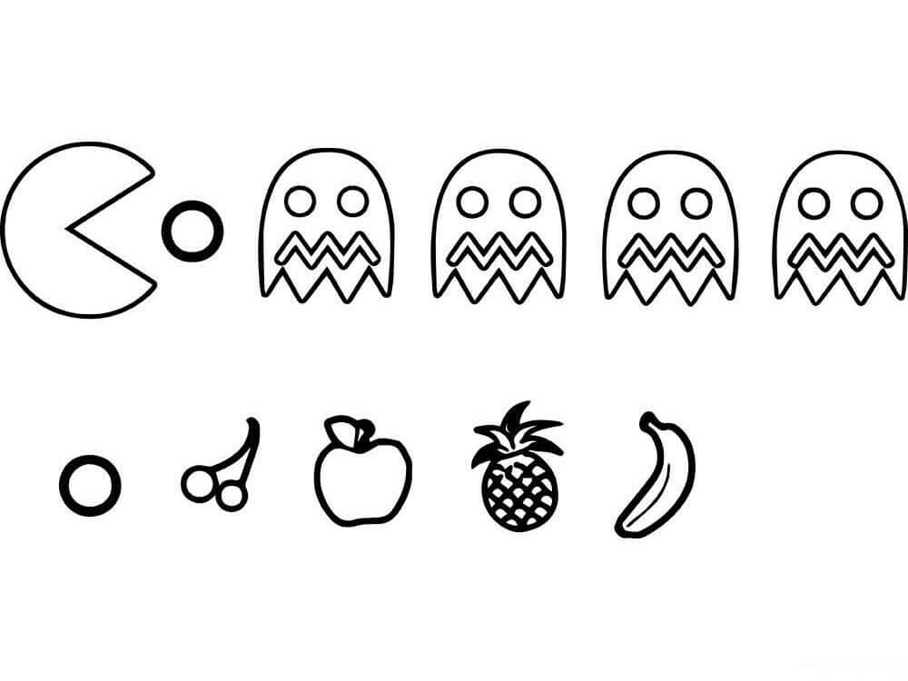 dibujo juegos pacman colorear