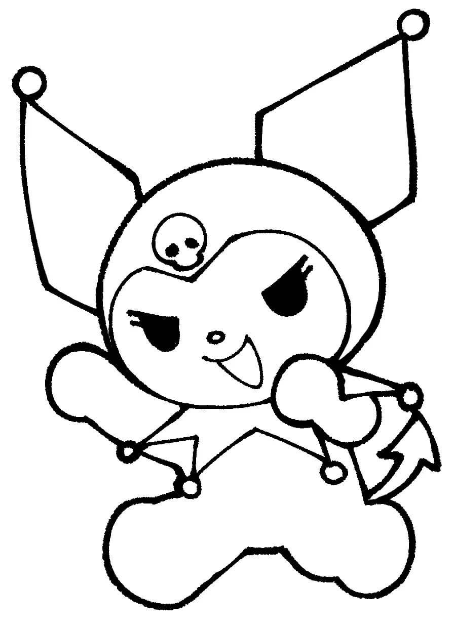 dibujo kuromi corriendo para colorear