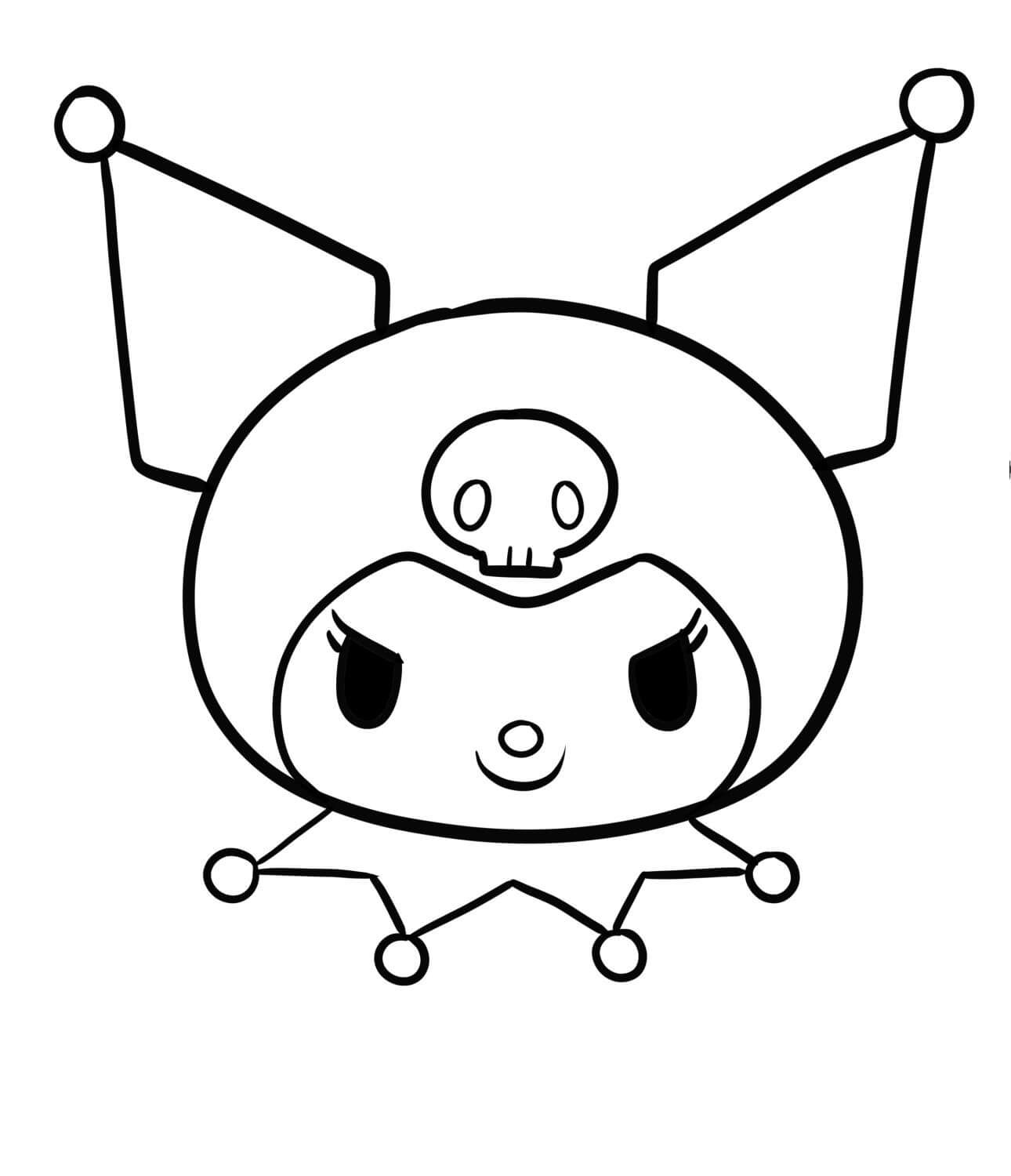 dibujo kuromi sonriente para colorear