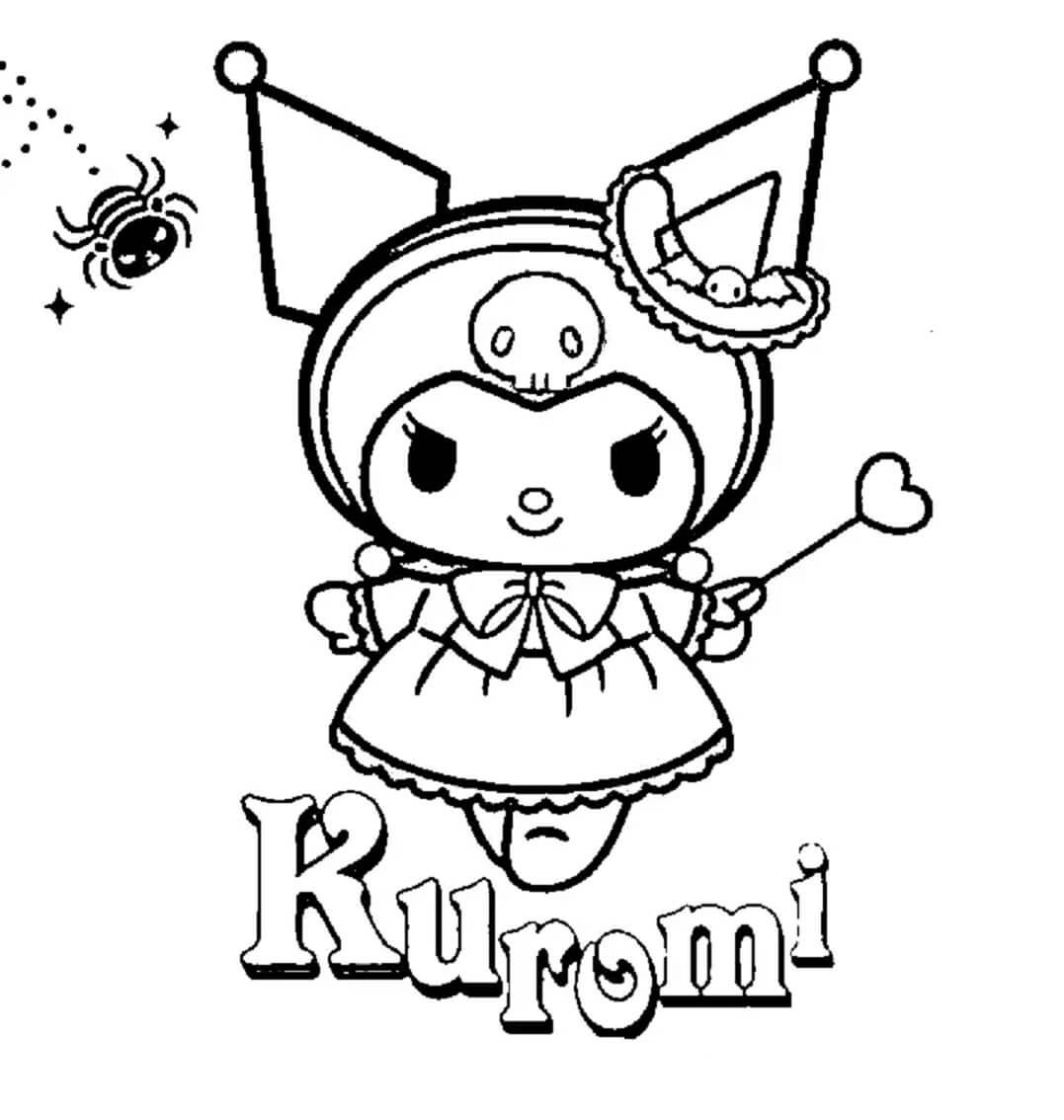 dibujo kuromi y arana para colorear