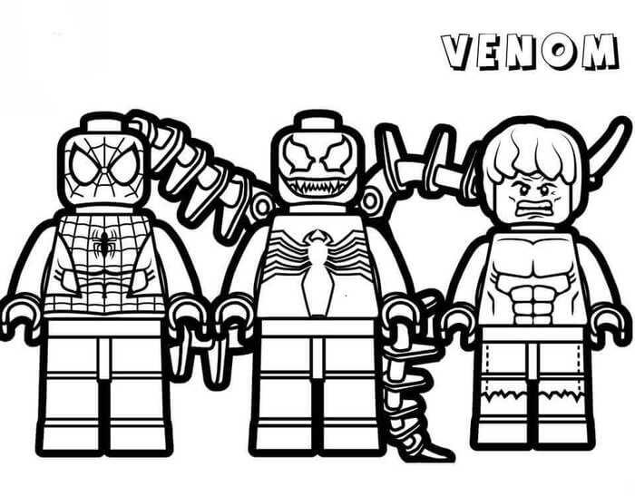 dibujo lego venom para imprimir y colorear 