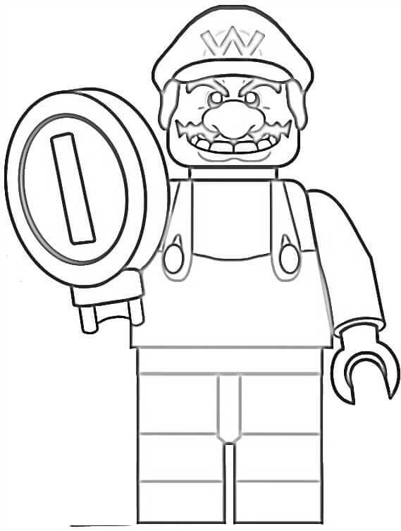 dibujo lego wario para colorear