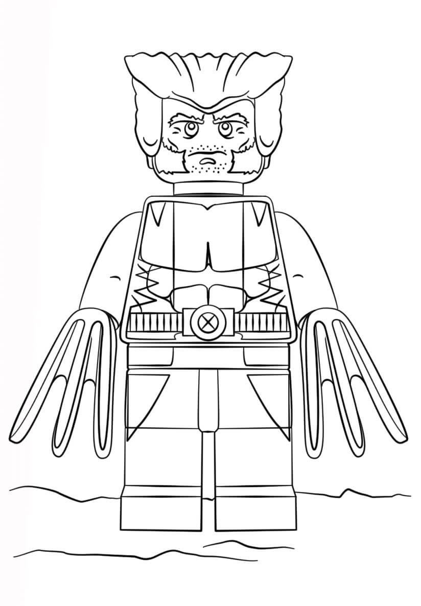 dibujo lego x men lobezno para imprimir y colorear 
