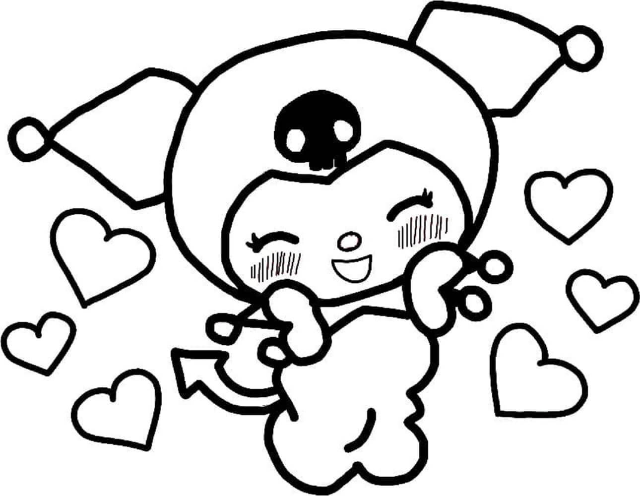 dibujo linda kuromi para colorear