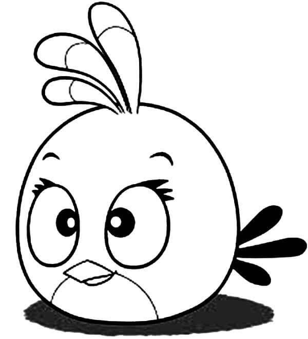 dibujo linda stella en angry birds para imprimir y colorear