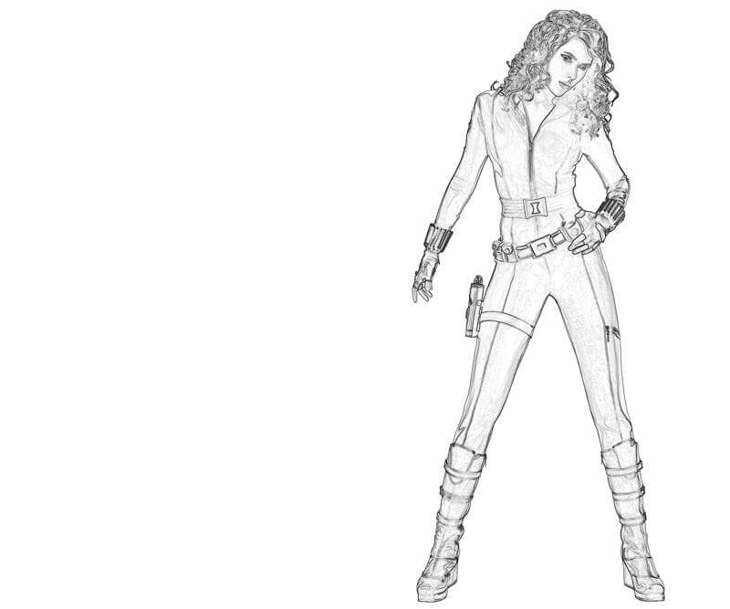 dibujo linda viuda negra para imprimir y colorear 