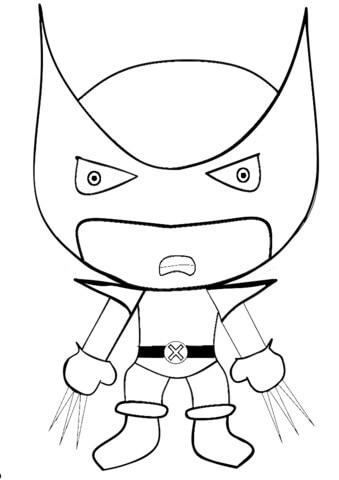 dibujo lobezno chibi para imprimir y colorear