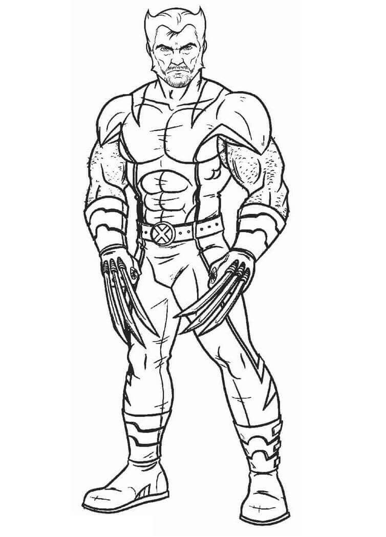 dibujo lobezno de x men para imprimir y colorear 