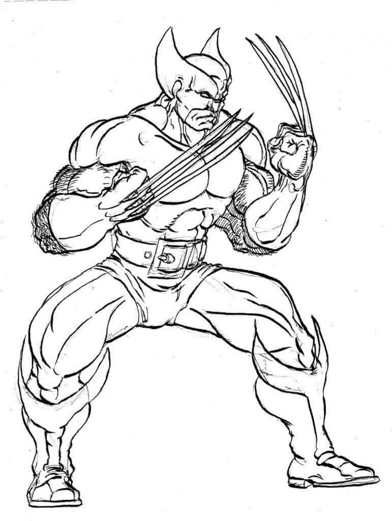 dibujo lobezno fuerte para imprimir y colorear 