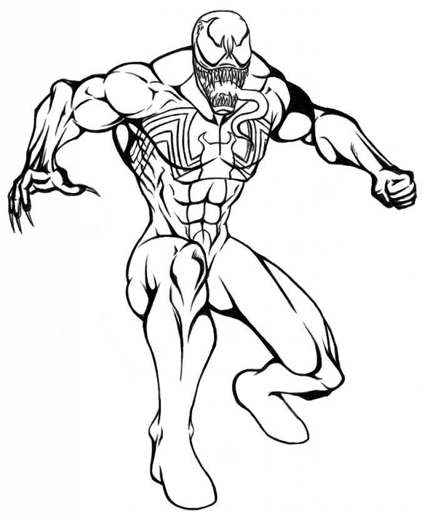 dibujo lucha contra el venom para imprimir y colorear 