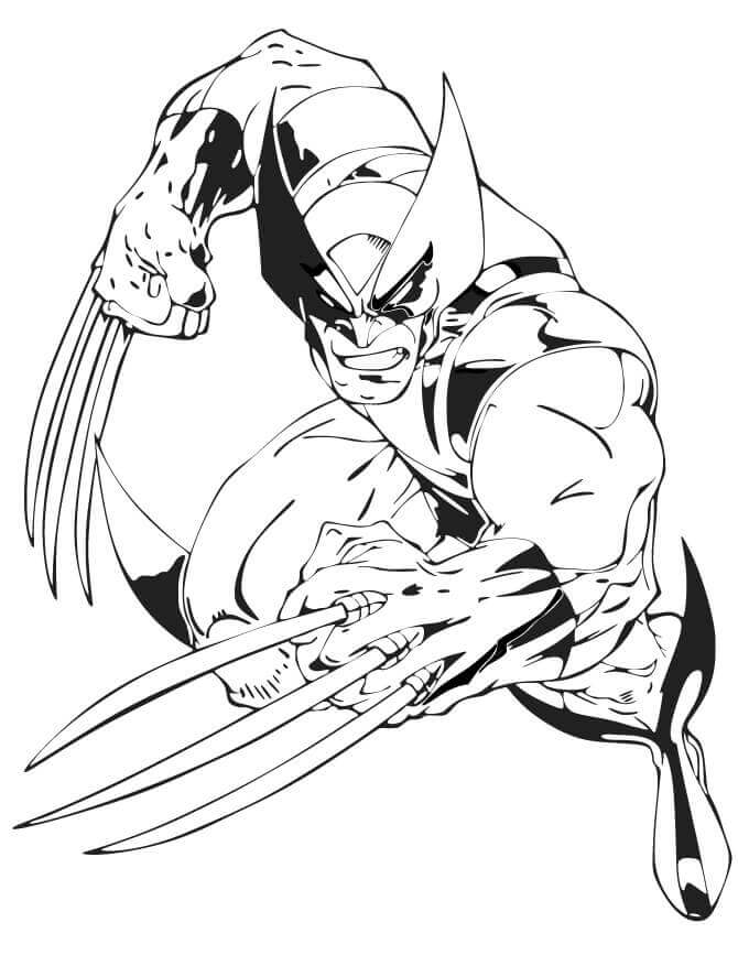 dibujo lucha de lobezno para imprimir y colorear 