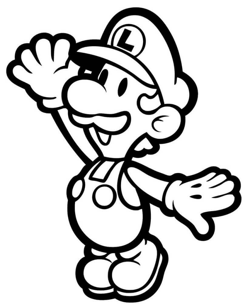 dibujo luigi kart wii imprimir y colorear