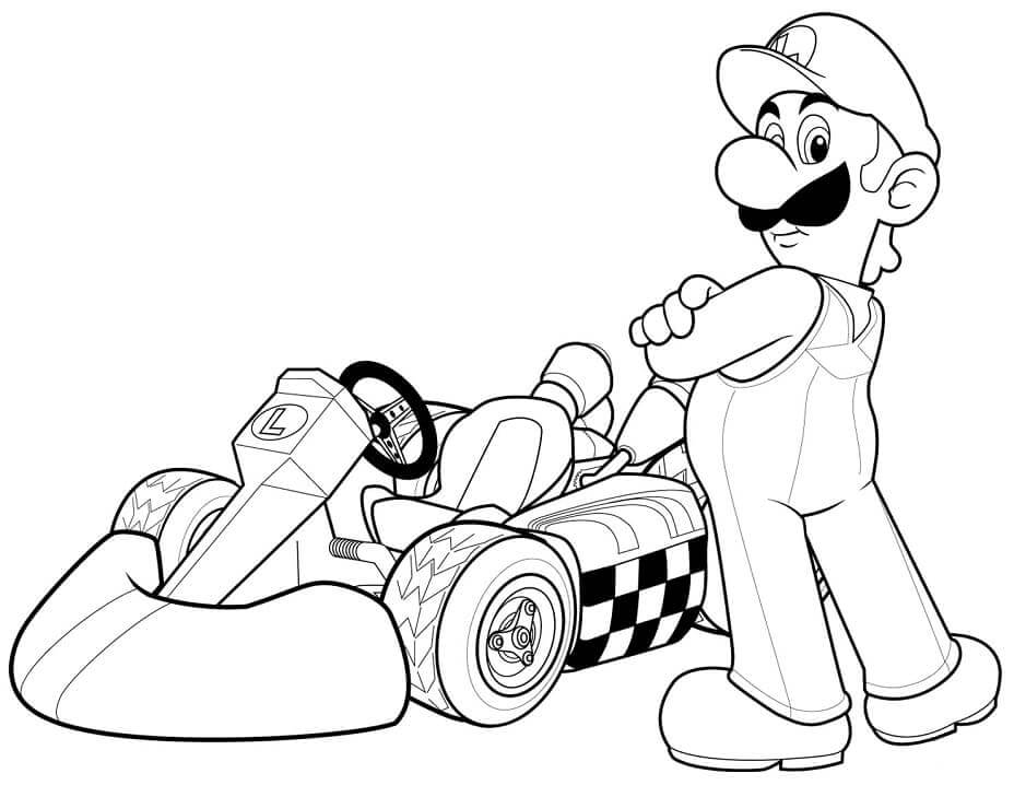 dibujo luigi mario imprimir y colorear