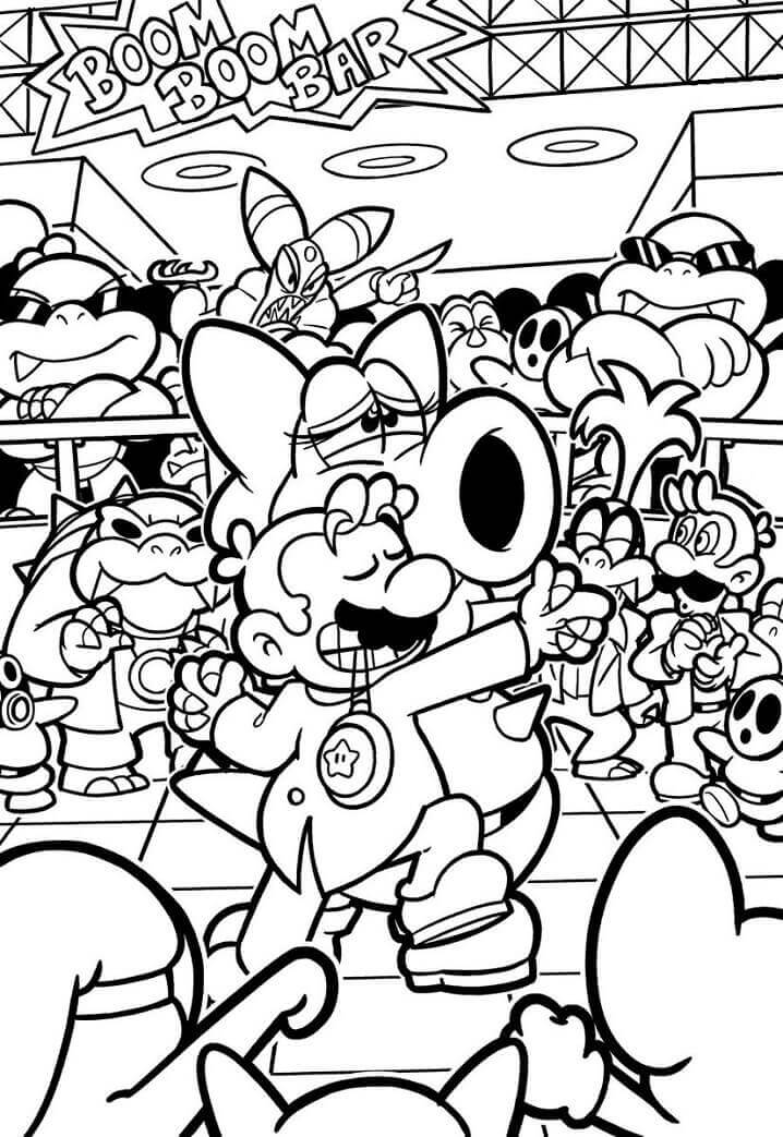 dibujo mario baile imprimir y colorear