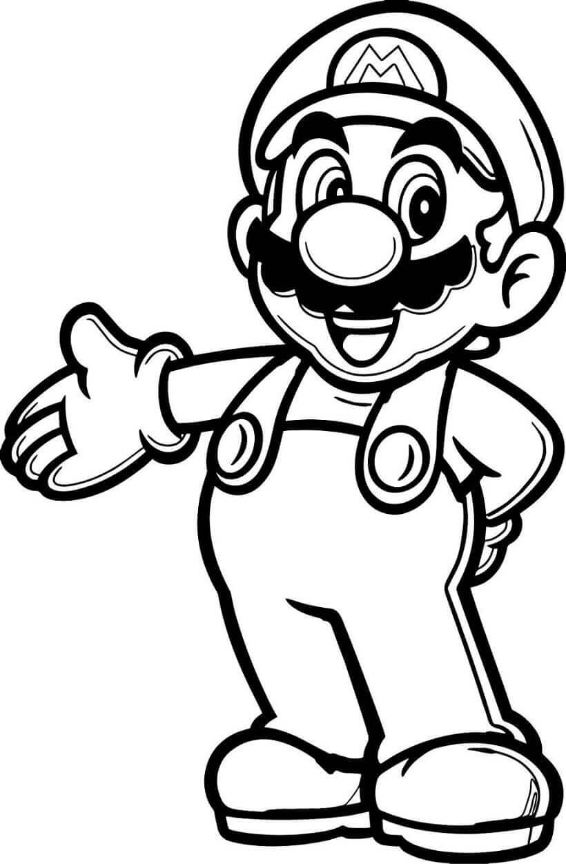 dibujo mario colorear imprimir y colorear
